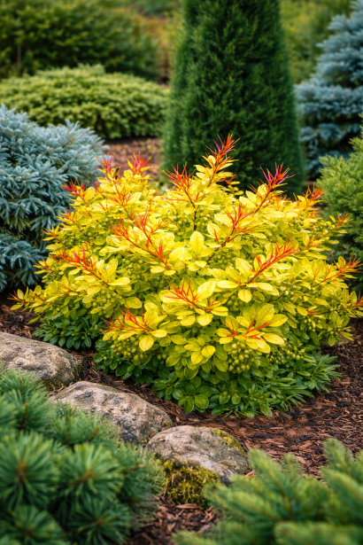 Барбарис середній Дуал Джевел в ландшафті